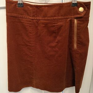 J. Crew Rust Corduroy Midi Skirt